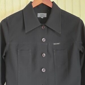 Vintage Guess Jacket Mens Medium Black Button Front Windbreaker Made In USA 90s